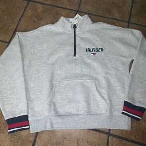 Tommy Hilfiger Gray Half-Zip Sweatshirt, Medium NWT